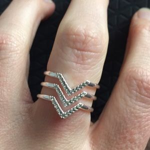 Chevron Pave Ring